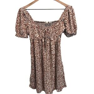 Roxy Frill Bloom II‎ Printed Puff Sleeve Mini Dress